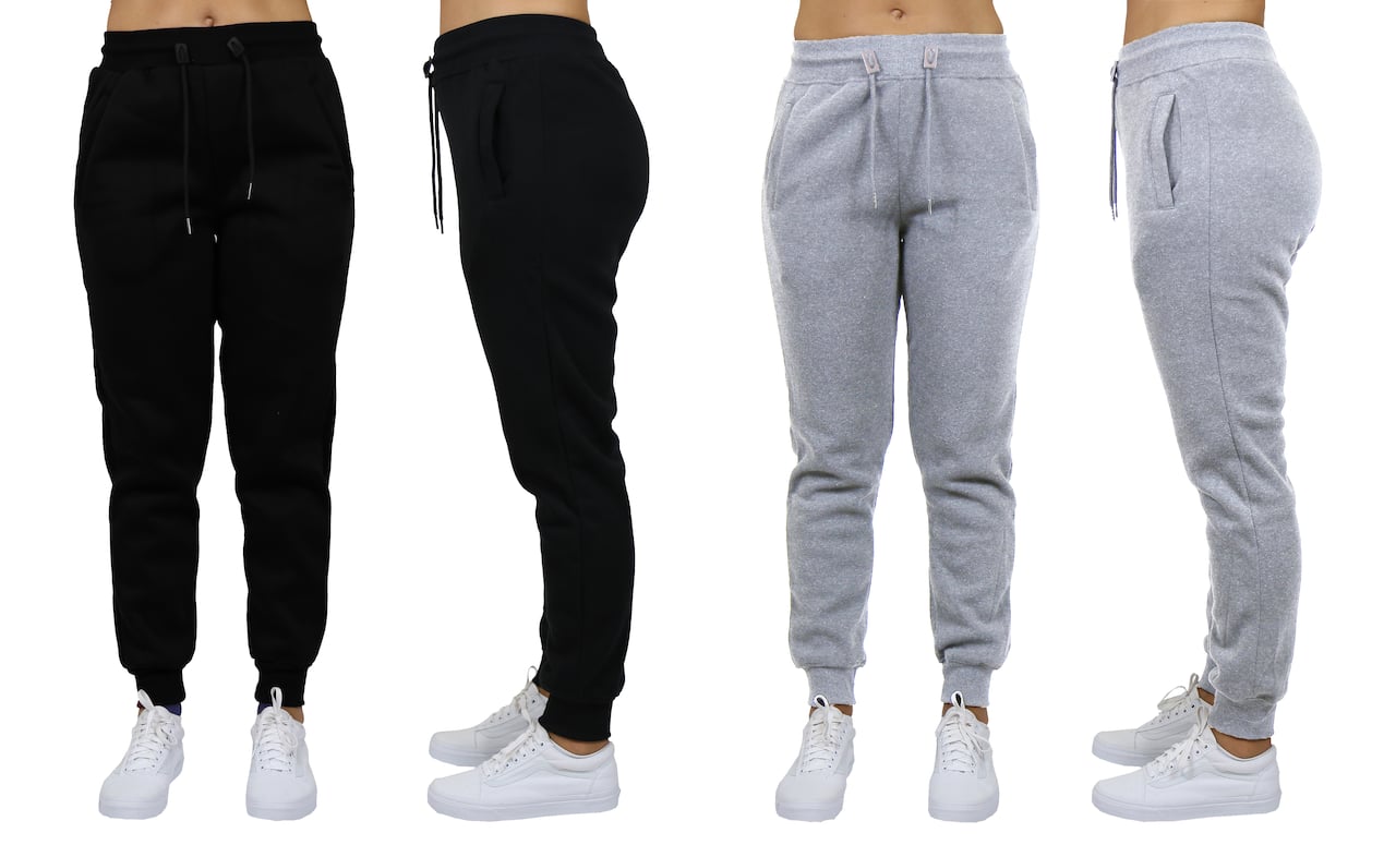 Galaxy by Harvic Women's Relaxed Fit Fleece-Lined Jogger Sweatpants 2 Pack